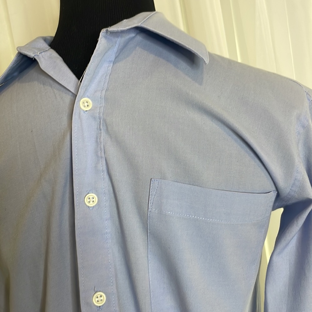 Blue Long Sleeve PERRY ELLIS Dress Shirt, sz M/14 - Picture 2 of 4